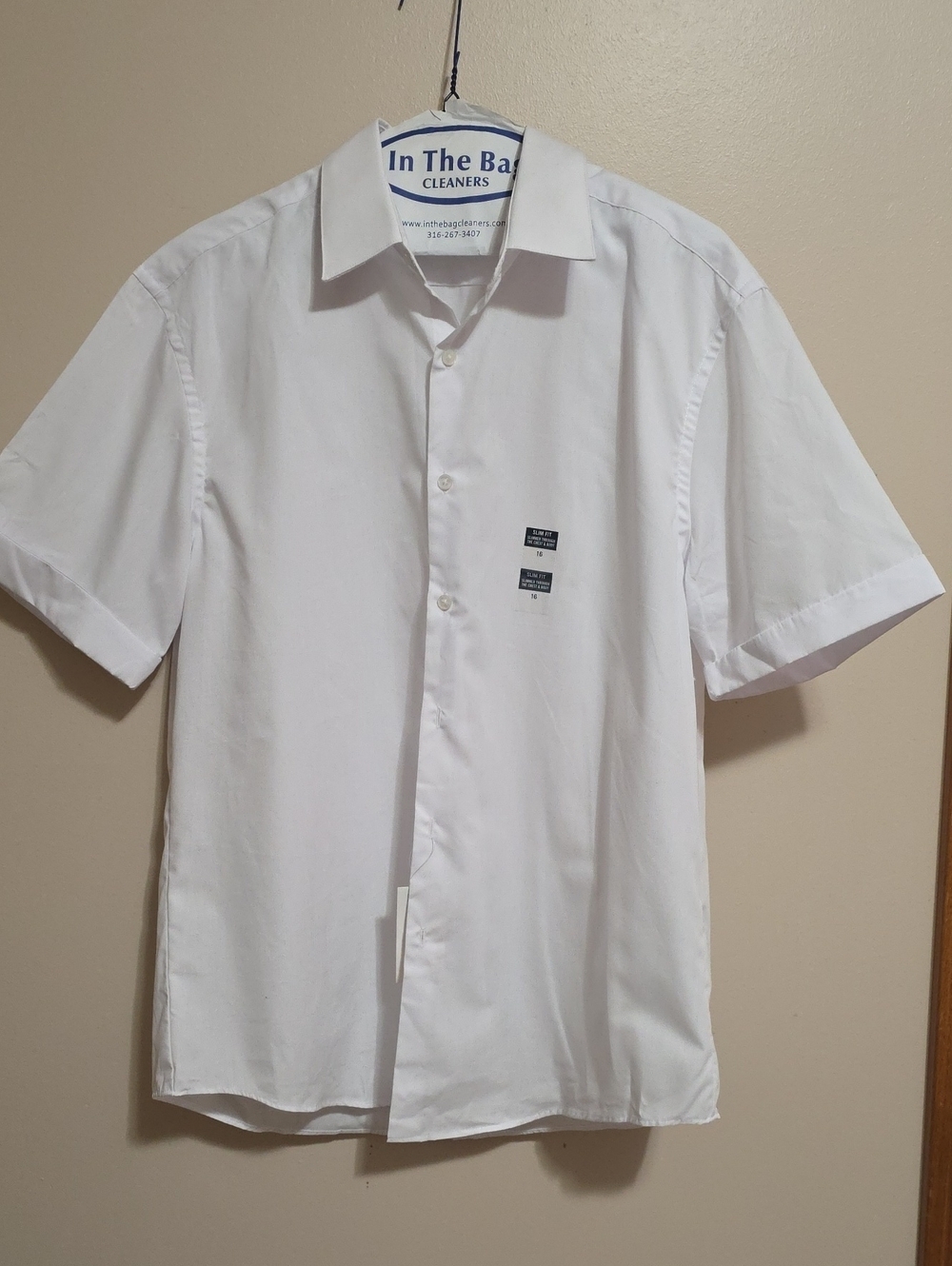 Van Heusen White Short-Sleeve Button-Down Dress Shirt